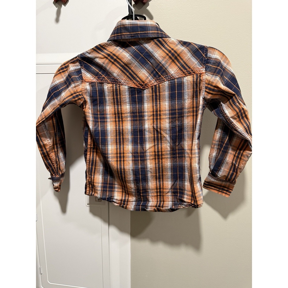 Cowboy Hardware Boy's Plaid Long Sleeve Pearl Snap Western Shirt Size XS 5 - Picture 2 of 4